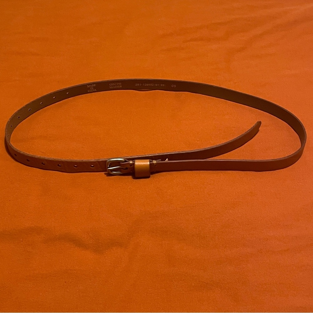 Skinny Brown Leather Belt